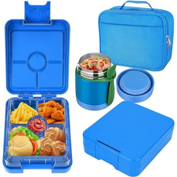 Bento Lunch Box Set for Kids with 10oz Soup Thermo, Leak-Proof Lunch Containers - Picture 1 of 8